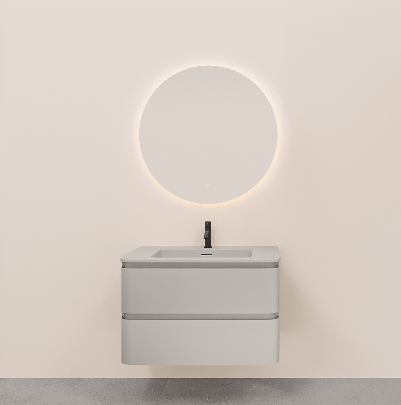 Wiesbaden Novira onderkast afgeronde hoeken 100×48 cm mat zand